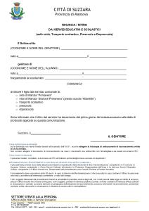 Modulo ritiro dai servizi educativi e scolastici 2025